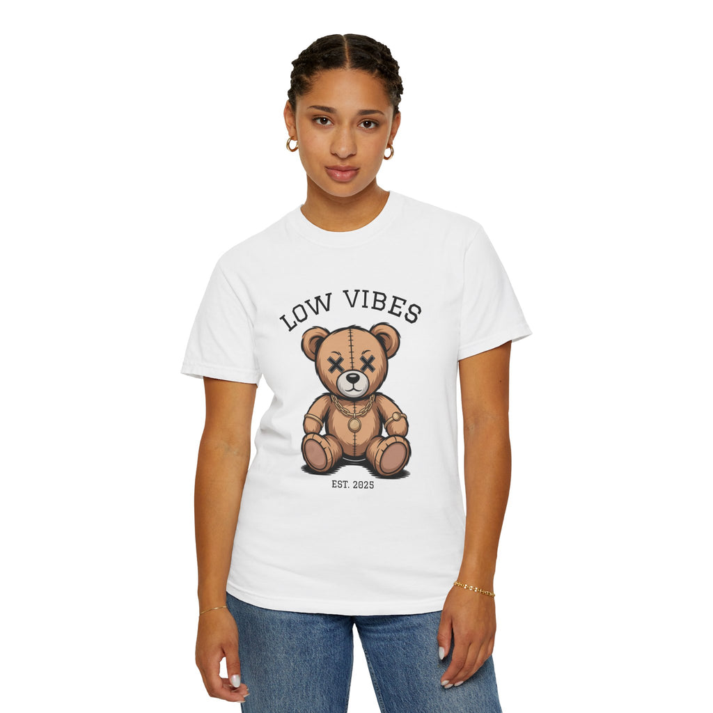 Unisex Low Vibes T-Shirt, Casual Graphic Tee, Gift for Friends, Streetwear Style, Soft Cotton Shirt, Unique Vintage Design