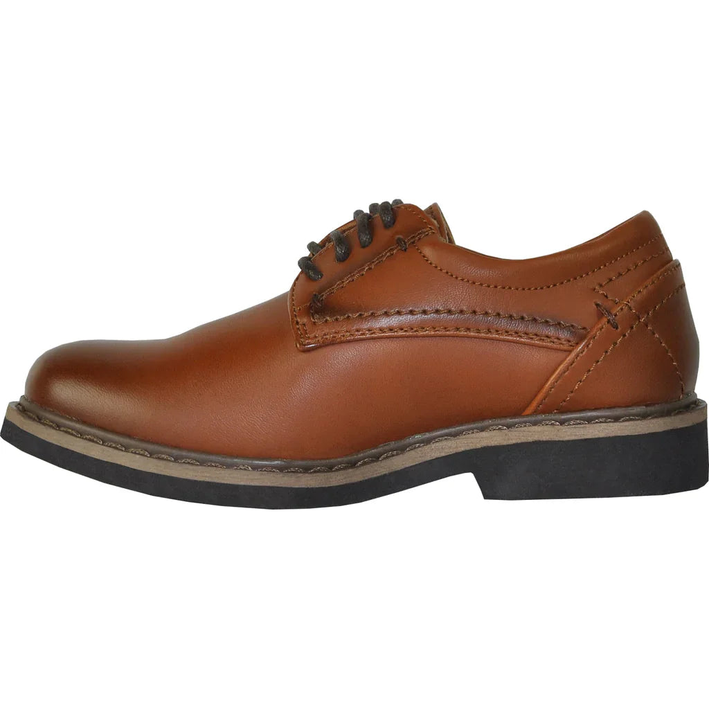 VANGELO Boy VALLO-1PKID Dress Shoe Formal Tuxedo for Prom & Wedding Brown Matte